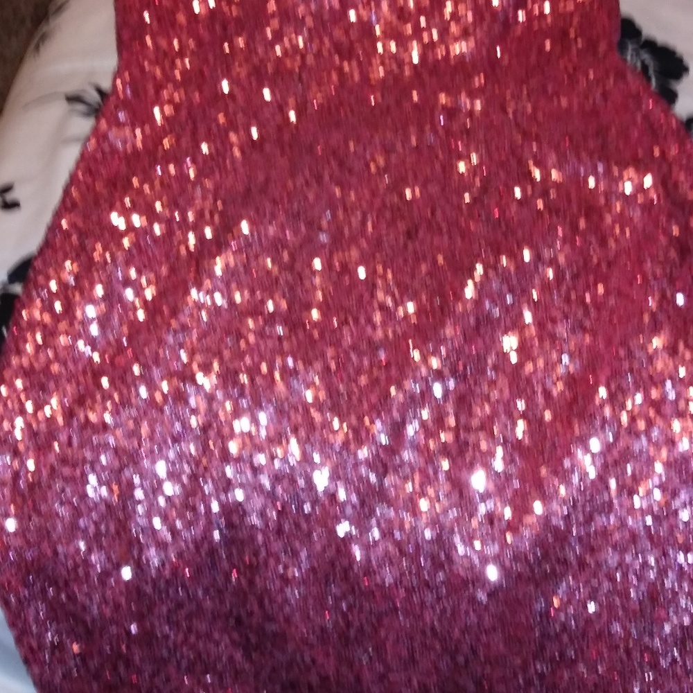 Rose pink sequins gown